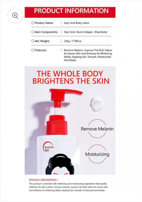 The All-Over Glow — Kojic Acid Body Lotion